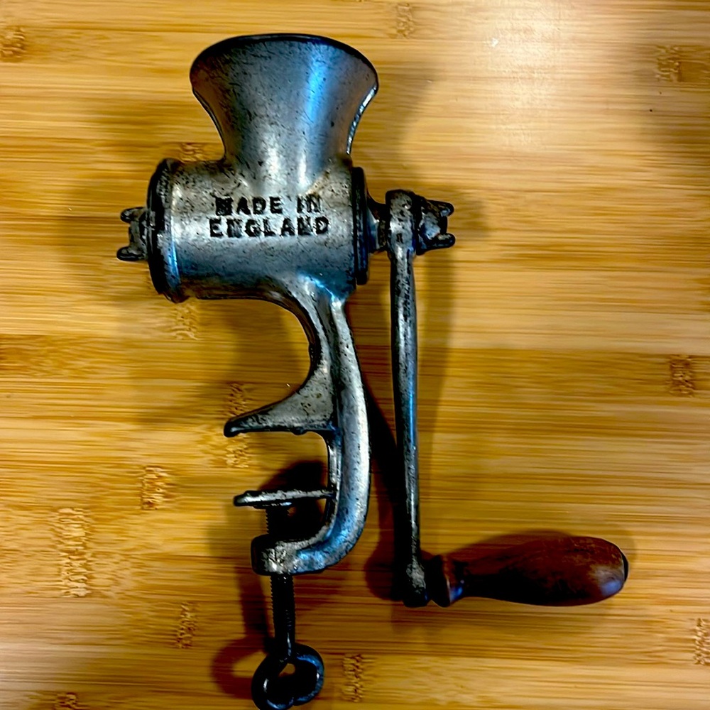 Alien movies?  Antique meat grinder, made in England